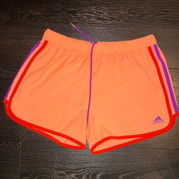 adidas Pants - Adidas neon orange shorts